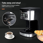 Programmable Coffee Maker 12 Cup Brew & Drip coffee machine, Fully Automatic, 1-4 Cup Setting, Stainless Steel, Keep- Warm Function, Household, Home and Office