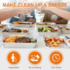 Redriver 7.7'' x 5.7'' Aluminum Foil Pans, 30 Pack Disposable Aluminum Pans, Deep Aluminum Trays, Square Cake Baking Tins for Cooking, Roasting, Heating, Catering Supplies, and Steam Tables(570ml)