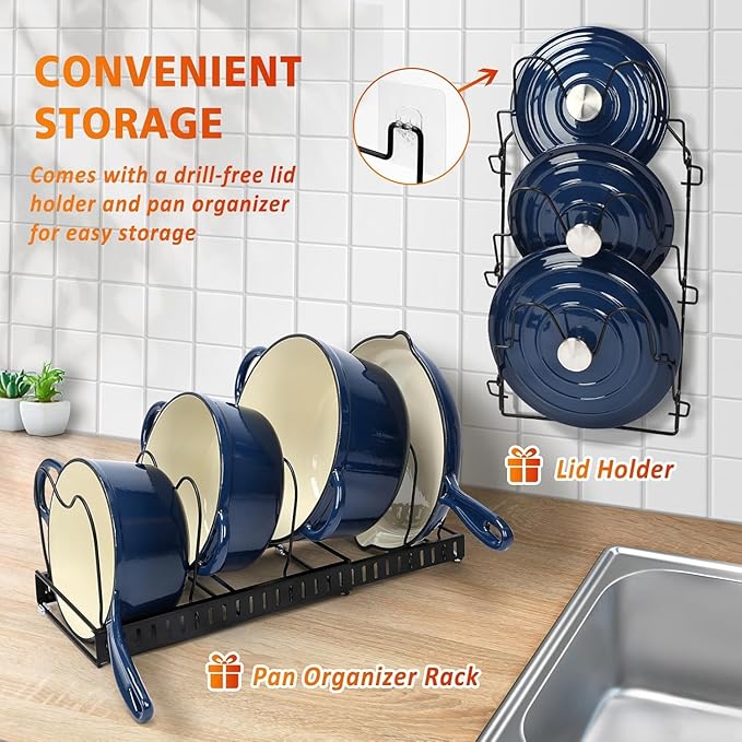Hisencn Enameled Cast Iron Cookware Set - 7 Piece Set of Dutch Ovens, Sauce Pan, Skillet, 3 Lids, Dutch Oven Set, Ceramic Coated Cast Iron, Heavy Duty, Gas/Induction Compatible (Navy)