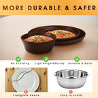 Plastic Dinnerware Sets – Brown Plastic Plates, 40-Piece Reusable Dishes Set for 8 with Cups, Forks, Knives and Spoons, Unbreakable Plates and Bowls for Camping, Outdoor Use