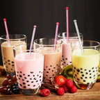 Mudder 100 Pieces Disposable Plastic Round Top Crystal Swizzle Sticks (Gradient Pink)