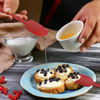 Coukre Silicone Spatula Set of 5,High Temperature Resistant, Food Grade Silicone, Dishwasher Safe, for Baking, Cooking (Pure Red)