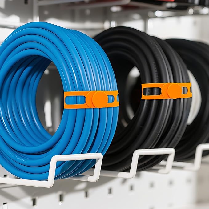 Utility Silicone Strap for Casserole Lid, Pot, Bento Box, 21.65 In Reusable Elastic Self-Lock Silicone Tie for Bundling or Organizing Extension Cord, Curtain, Yoga Mat (Orange, 2pcs)