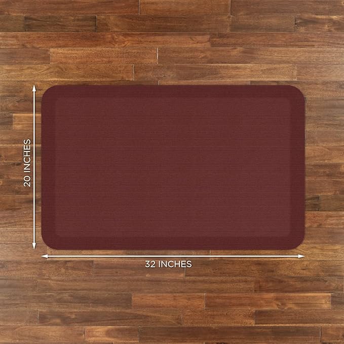 GelPro Designer Comfort Grasscloth Crimson Ergo-Foam Anti-Fatigue Kitchen Floor Mat, 20"x32"