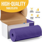 Exquisite Party Solids 54 Inch X 100 Feet Purple Plastic Table Cover Roll in A Cut - to - Size Box with Convenient Slide Cutter. Cuts Up to 12 Rectangle 8 Feet Plastic Disposable Tablecloths