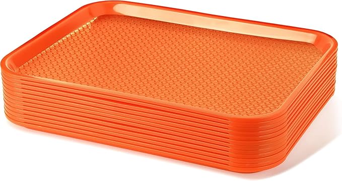 New Star Foodservice Fast Food Tray, Set of 12 (Orange, 14 by 18-Inch)