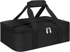 Insulated Casserole Carrier, Portable Casserole Carrier for Hot or Cold Food Lunch Tote Warmer or Cooler Bag, Lasagna Lunch Bag for Potluck Parties- Fits 9" x 13" Baking Dish-Black