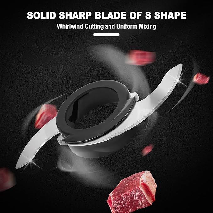 Homtone 16 Cups Food Processor, Extra Large Food Processors for Shredding, Slicing, Doughing and Chopping, 6 Blades 8 Functions for Home Use, 3 Speed, 600W, Red