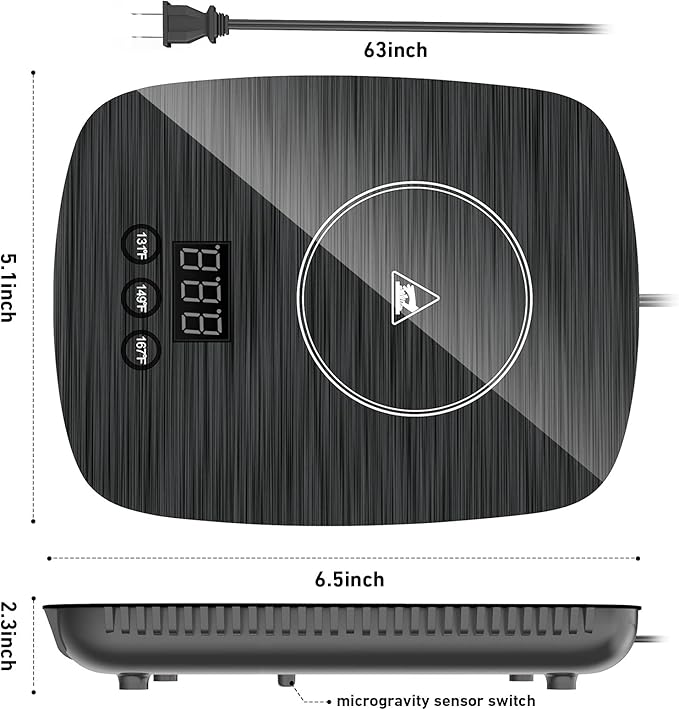 Mug Warmer,Coffee Warmer for Desk Office Home Use, Electric Cup Warmer with Three Temperature Settings,Coffee hot Plate for Cocoa Tea Water Milk with Auto Shut Off After 4H Feature (Grey/Without Mug)