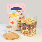 Glass Food Storage Jars 150 Set of 2,Glass Storage Containers Clear Glass Food Canister with Bamboo Lid Airtight For Serving Tea, Coffee, Flour, Sugar, Candy, Cookie, Spice and More (Square)