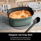 Ninja Foodi PossibleCooker PRO MC1000 8.5Qt Multicooker 8 in 1 Slow Cooker, Dutch Oven, Steam Bake Roast Sear Sauté Bread Maker Warmer, Glass Lid, Integrated Spoon, Nonstick (Sage Green)