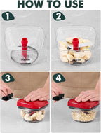 Manual Food Processor Vegetable Cutter, Geedel Pull Chopper with String, Food Chopper Vegetable Cutter for Veggies, Fruits, Salad, Onion, Nuts, Herbs, etc, 2 Cup(500ml), Red