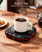 Mug Warmer - 3 Temp Setting 113°F 131°F 167°F - Ambient Light - Coffee Mug Warmer for Desk with 1-12H Timer - 4H Auto Shut Off- Electric Cup Beverage Warmer Gift for Coffee, Tea, Milk