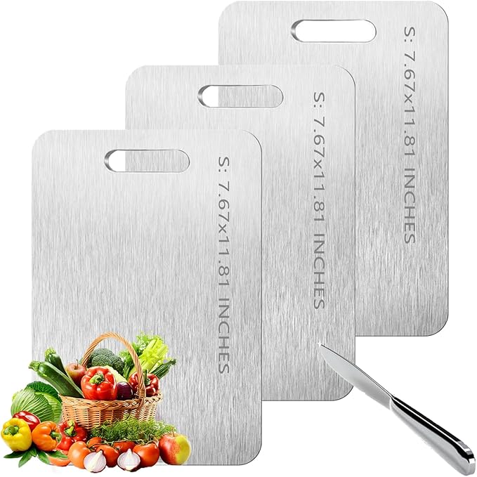 3 pack Titanium Cutting Boards for Kitchen -Titanium Cutting Board Double Sided Titanium Cutting Mat,Non Stick Chopping Board