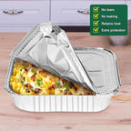 8x8 Aluminum Pans with Lids - 60 Pack Square Disposable Aluminum Foil Baking with Covers - Disposable Baking Pans for Air Fryer, Oven, Cooking