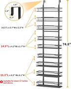 Moforoco 9-Tier Over The Door Pantry Organizer, Pantry Organization and Storage, Black Hanging Basket Wall Spice Rack Seasoning Shelves, Home & Kitchen Bedroom Bathroom House Essentials