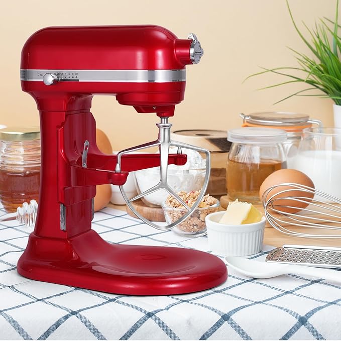 Stainless Steel Stand Mixer Attachment 3-Piece Set for KitchenAid 7QT Lift Bowl Mixer. Includes whisk, flat beater and dough hook for KitchenAid 7-quart mixer, Dishwasher Safe