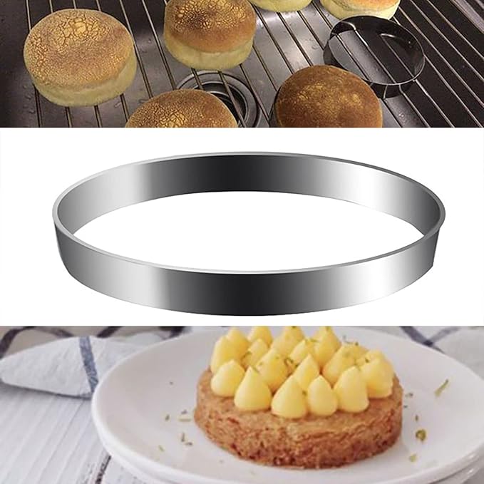 Stainless Steel Omelet Ring - 2pcs 8' Nonstick Cooking Rings for Pancake, Omelette, Sandwich (Large)