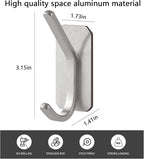 Paoli Heavy Duty Adhesive Hooks,Self-Adhesive Hooks Multiple Colors and Styles 30 lb Maximum Load for Home Schools and Offices (4pc, Silver)
