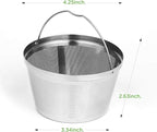 Reusable Coffee Filters 8-12 Cup Permanent Coffee Filters Basket Washable Compatible with Mr. Coffee Black & Decker Coffee Maker Filter 6-12 Cup