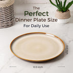 LERATIO Ceramic Dinner Plates Set of 6, 10.5 Inch Reactive Glaze Porcelain Plates, Modern Shape Dinnerware Dishes Set for Kitchen,Microwave&Dishwasher&Oven Safe, Scratch Resistant-Khaki