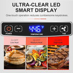 Smokeless Indoor Grill, CUSIMAX Electric Grill with Non-stick Removable Grill/Griddle Plate, 1500W Korean BBQ Grill with LED Smart Display & Tempered Glass Lid, Easy to Clean, Black