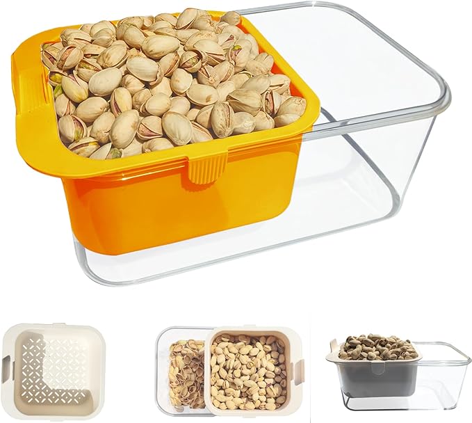 Multi-functional Drain Basket Fruit Cleaning Bowl with Strainer Container, Kitchen Sink Food Catcher Drainer Fruit Rinser Bowl (1, Yellow)