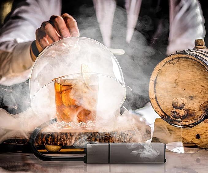 Cocktail Smoker Kit Holiday gift set - Indoor Drink & Food Infuser with Wood Chips | Old Fashioned Whiskey Bourbon Smoker Gift