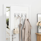 Adhesive Wall Hooks for Towels Coats - Stick On Hooks Hanging Heavy Duty (13lb), Metal Hook for Door, Bathroom, Dorm, Closet - Hanger for Purse, Bag, Robe,Backpack - No Damage to Wall - Silver 4 Pack