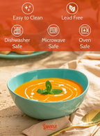 Sweese 18 oz Porcelain Bowls Set - 6 Inch, Set of 6, Multi-Color for Cereal, Soup, Salad - Microwave Dishwasher Safe