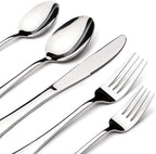 Silverware Set for 6, 30 Piece Heavy Duty Stainless Steel Flatware Utensils Cutlery Set Including Steak Knife Fork and Spoon, Dishwasher Safe, Gift Package for Wedding Housewarming