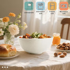 Beige Wheat Straw Bowls for Cereal and Salad,Alternative Plastic Bowls Set of 6,40oz Unbreakable Soup Bowls suitable for Kitchen,Party,Camping and R.V.