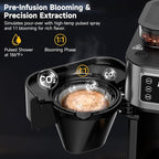 Drip Coffee Maker with Built-in Grinder, 10-Cup Coffee Machine with 24-Hour Delay Timer, Touch Screen, Self-Cleaning, Reusable Filter, 1.5L Removable Water Tank, Warming Plate, Silver