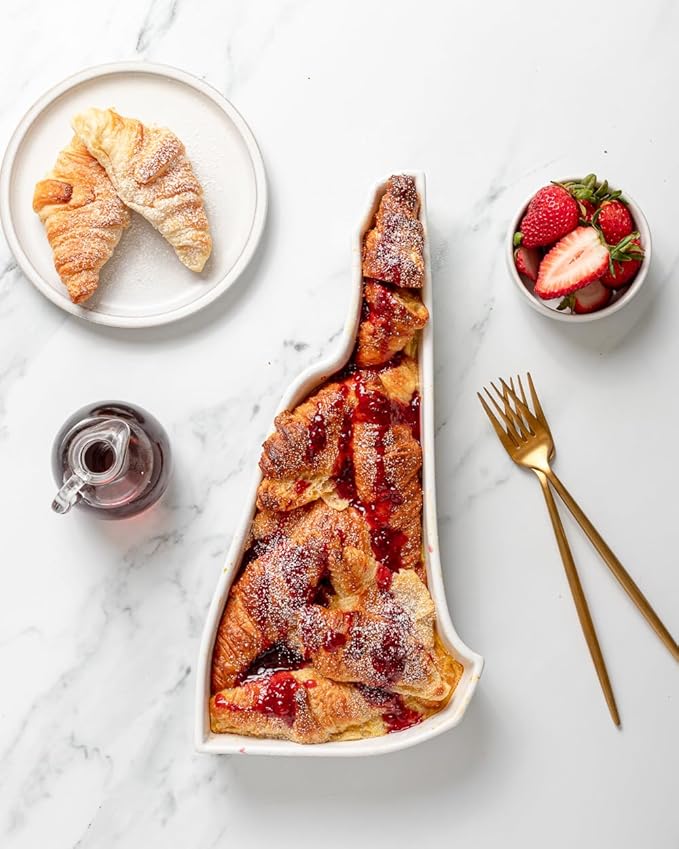 New Hampshire Shaped Baking Dish Serving Platter or Decorative Tray Charming Porcelain Bakeware Oven Microwave and Dishwasher Safe