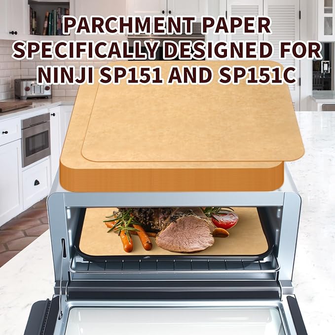Air Fryer Parchment Paper for Ninja 8-in-1 Flip Toaster Oven SP151, 100PCS Air Fryer Disposable Liners for Ninja Foodi Airfryer Combo
