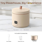 TOKIT Rice Cooker Small 3 Cup Uncooked /6 Cup Cooked, Modern Multifunctional Mini Rice Cooker with Display Touch Button for 1-3 People Ceramic Coated Non-Stick Pot 8 Cook Functions - Cooking & Warmer