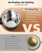 Nuwave Smart Heated Coffee Mug Rechargeable, 16oz Self Heating Temperature Control Mug with LED Display, Custom Brew Modes, Double-Wall Vacuum Insulation, 5-Hour Battery Life, Auto Shut-Off