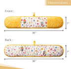 Maison d' Hermine Double Oven Mitts 100% Cotton 7"x35" Double Oven Mitt Heat Resistant BBQ Cooking Gloves with Loop, Baking, Grilling, Kitchen, Handling Hot Pans Spring Summer (Happy Florals - Sweety)