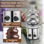 Chocolate Fountain, 4 Tier Chocolate Fondue Fountain Electric Melting Machine for Parties, Nacho Cheese, Ranch, Sauce, Wedding, Chocolate Fountain Machine with 4pcs Stainless Steel Forks(4 LB)