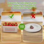 4 PCS Fruit Storage Containers for Fridge, Produce Containers for Fridge with Removable Colander, All-In-One Fruit Washing Bowl with Strainer Microwave/Dishwasher Safe for Salad Berry Lettuce Keeper