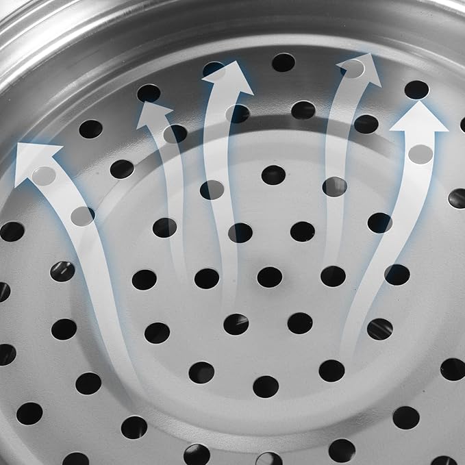 2-Tier Stainless Steel Steamer Pot, 10'' Steamer Pot with Lid and Handle, Multipurpose Stove Top Cookware for Vegetable, Dumpling, Soup, Dim Sum