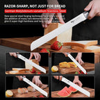MAD SHARK Bread Knife 8 Inch Pro Serrated Bread Cutter,German High Carbon Stainless Steel Cake Knife with Ergonomic Handle, Ultra Sharp Baker's Knife
