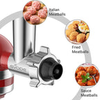 Metal Food Grinder Attachment for KitchenAid Stand Mixers, Meat Grinder for Kitchen Aid Included 3 Sausage Stuffer Tubes, 4 Grinding Plates, 2 Grinding Blades, Kubbe Meat Processor Accessories