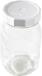 Masontops Tough Tops - Ball Wide Mouth Mason Jar Lids Plastic Leakproof - BPA-Free White Plastic Mason Jar Lids - Reusable Dry Canning Lids fit Ball Jars (Ball Mason Jars not included)