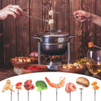 6PCS 9.5 Inch Fondue Sticks Stainless Steel Barbecue Fruit Dessert Forks with Heat Resistant Handle for Roast Meat Chocolate Dessert Cheese Marshmallows