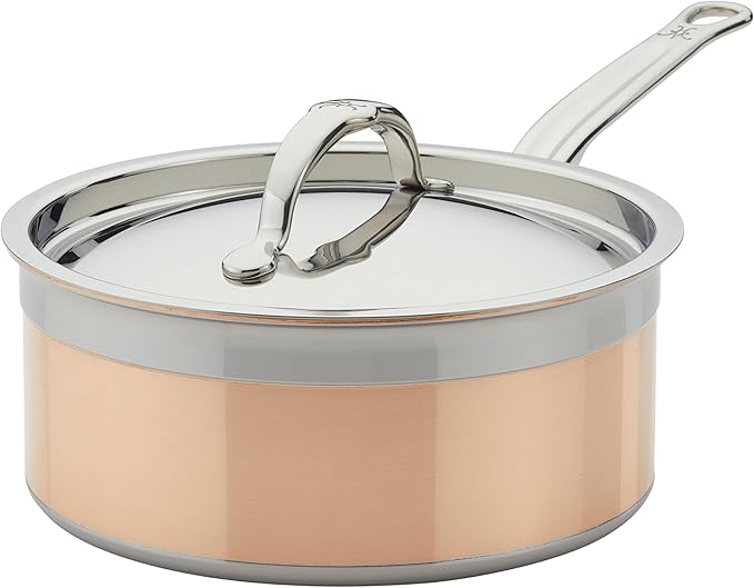Hestan - CopperBond Collection - 100% Pure Copper Sauce Pan, Induction Cooktop Compatible, 3 Quart
