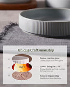 famiware Star 8.25" Pasta Bowls, Large Dinner Bowls Set of 4, Salad Bowl Plates, Shallow Bowls for Eating, Light Gray