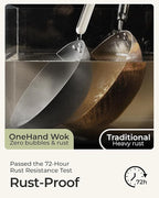 Carbon Steel Wok Pan - 11.8 Inch Pre-Seasoned Flat Bottom Chinese Woks & Stir Fry Pans with Lid, Lightweight Kitchen Cookware for All Stovetops, Gas, Electric, Gift Set for Women/Mom