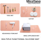 Silicone Dish Drying Mat for Multiple Usage,Easy clean,Eco-friendly,Heat-resistant Silicone Mat for Kitchen Counter or Sink,Refrigerator or Drawer Liner Pink 4XL 32 inches x 18 inches