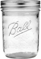 Ball Wide Mouth Glass Mason Jars with Lids and Bands, Used for Canning, Pickling, Juice, Jam, Jelly, Pint Size 16 Ounce (Pack of 3)